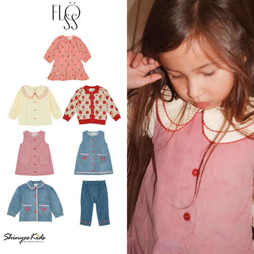 5ZShinyee▲floess aw25秋冬新款儿童连衣裙衬衫针织开衫外套裤子