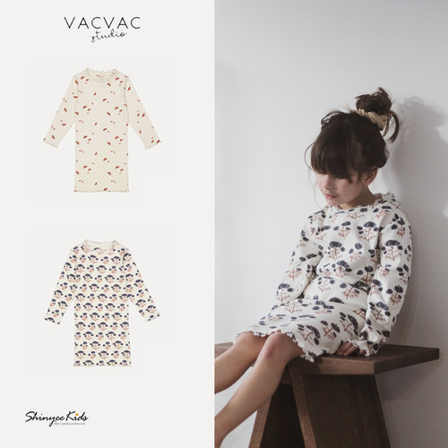 北欧风印花连衣裙有机棉T恤裙