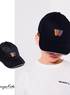 3折 wander and wonder儿童黑色鸭舌帽亲子帽