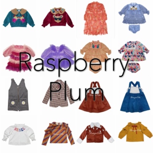 3Z清仓 raspberry plum 儿童秋冬连衣裙纱裙T恤衬衫丝绒上衣长裤