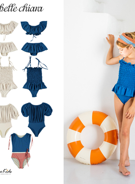 5ZShinyee▲belle chiara ss23地中海风儿童泳衣裤女童分体泳装