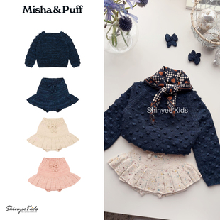 裙裤 Shinyee aw25儿童复古爆米花毛衣羊毛针织衫 puff misha