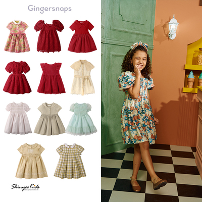 5ZShinyee▲gingersnaps SS25春夏女童连衣裙纱裙节日礼服生日裙