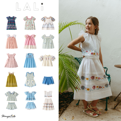 Shinyee▲lali ss26春夏女童刺绣印花连衣裙衬衫上衣短裤套装