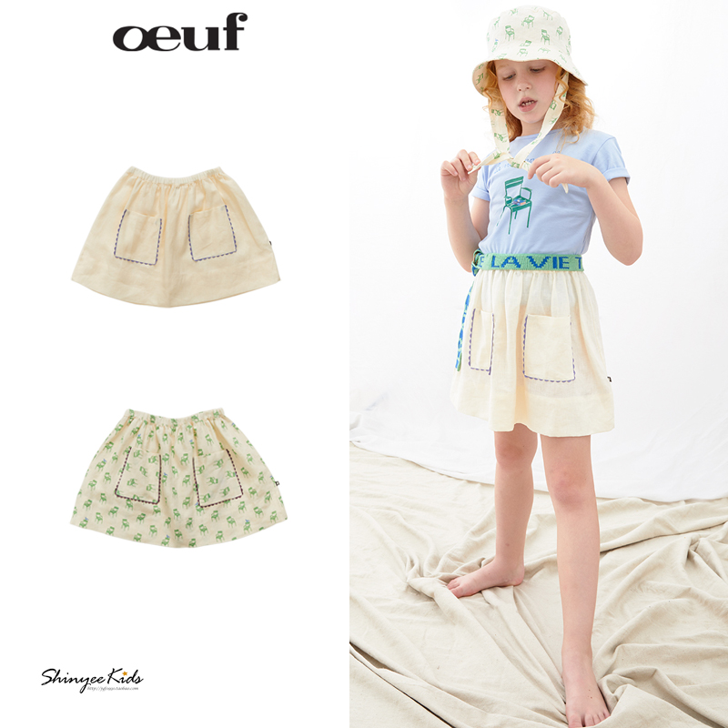 oeuf纯棉小清新儿童半身裙