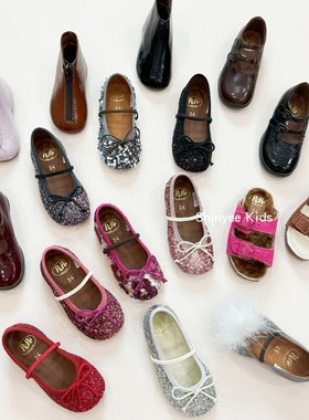 6Z Shinyee▲ pepe aw24秋冬儿童手工皮鞋亮片芭蕾舞鞋公主鞋靴子