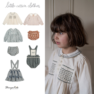 Shinyee▲Little cotton clothes aw24儿童衬衫半裙短裙连体衣