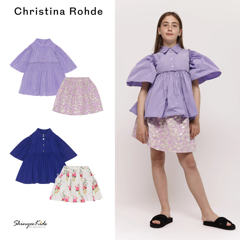 Shinyee▲丹麦christina rohde ss23春夏儿童翻领衬衫印花半裙34-封面