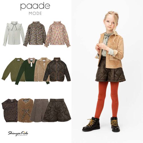 Shinyee▲paade mode aw24儿童衬衫仿毛马甲毛衣针织开衫外套