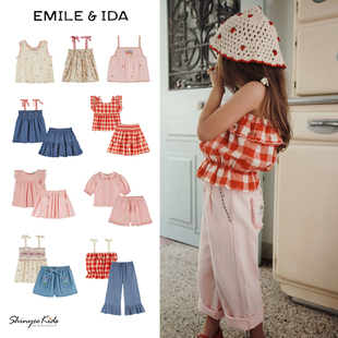 Shinyee▲emile et ida ss26春夏儿童法式衬衫上衣吊带衫短裤半裙