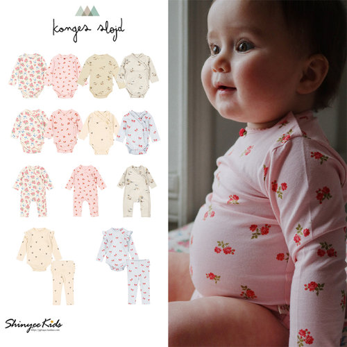 5ZShinyee▲konges slojd aw25秋冬婴幼儿长袖包屁衣连体衣打底裤