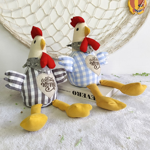 地中海布艺形挡风门档门阻防撞创意餐厅酒吧装饰家用公鸡小鸭玩偶