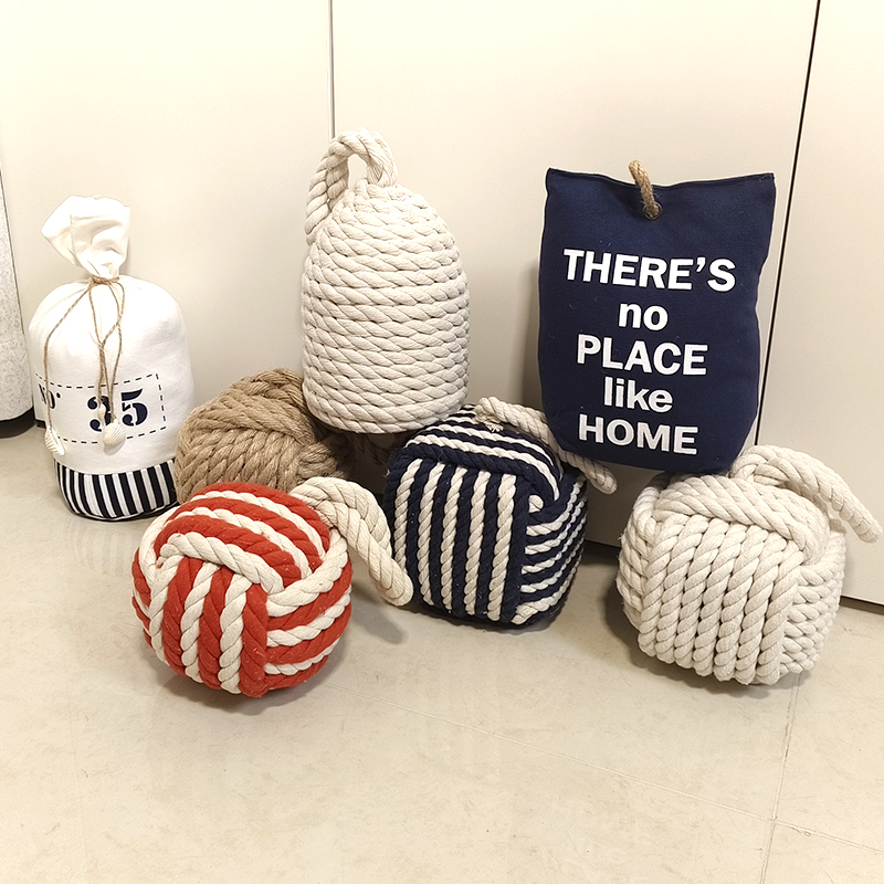 圆形方形棉麻球装饰门档