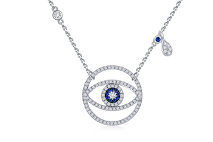 s925纯银项链IPROMISE经典OK大眼睛荷鲁斯之眼欧美轻奢小众套链