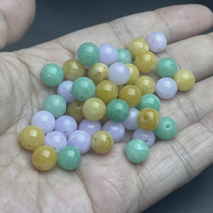 多彩色玉石圆珠散珠串手链项链玉珠DIY饰品配珠石英岩小圆珠隔珠