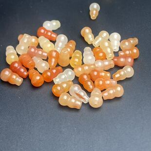 天然新疆金丝玉红色彩色小葫芦多彩葫芦diy手链项链配饰配件散珠
