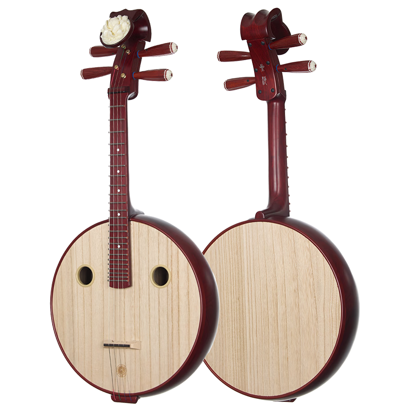 星海中阮非洲紫檀木原木色钢品花开富贵头成人初学演奏中阮8512