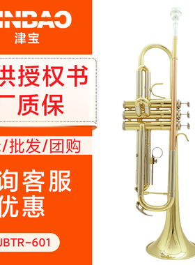 津宝专业小号乐器初学者演奏级儿童成人降B调漆金JBTR-601小号