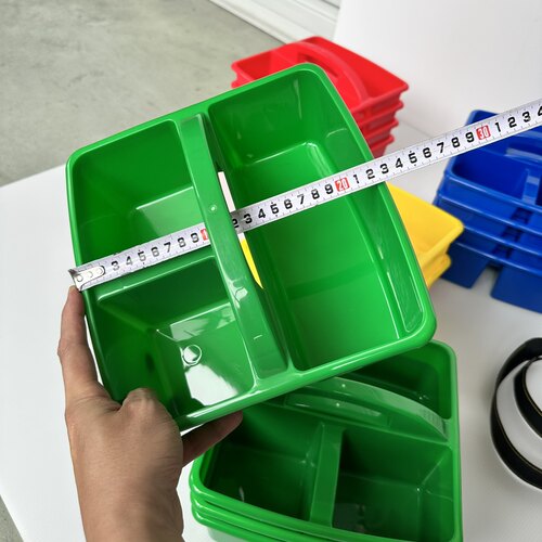 幼儿园加厚耐摔3格手提收纳篮