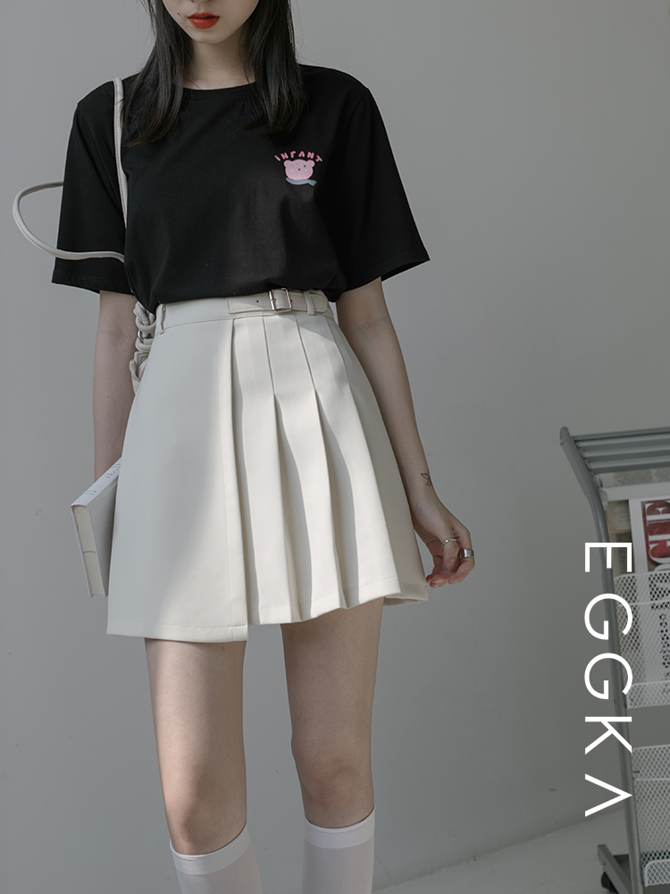 High waist pleated skirt skirt skirt women's irregular thin A-line short skirt hip skirt spring new