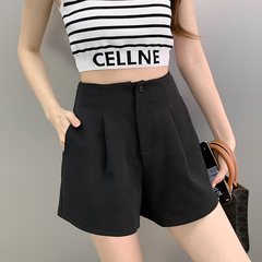 Photo shorts women's high waist casual pants loose and thin wide leg pants A-line suit pants summer pants