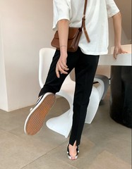 Official website photo: Women's 2021 new casual pants with slit on the back leg