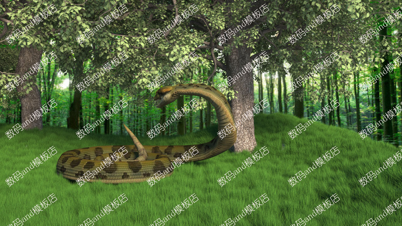 蛇骨骼绑定动画模型3d素材obj,fbx,maya3dsmax虚幻ue4blendec4d蛇