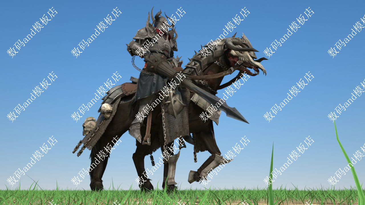 幽灵骑士骑马3d模型骨骼绑定动画objfbxmaya3dsmax虚幻ue4c4d骑士怎么样,好用不?