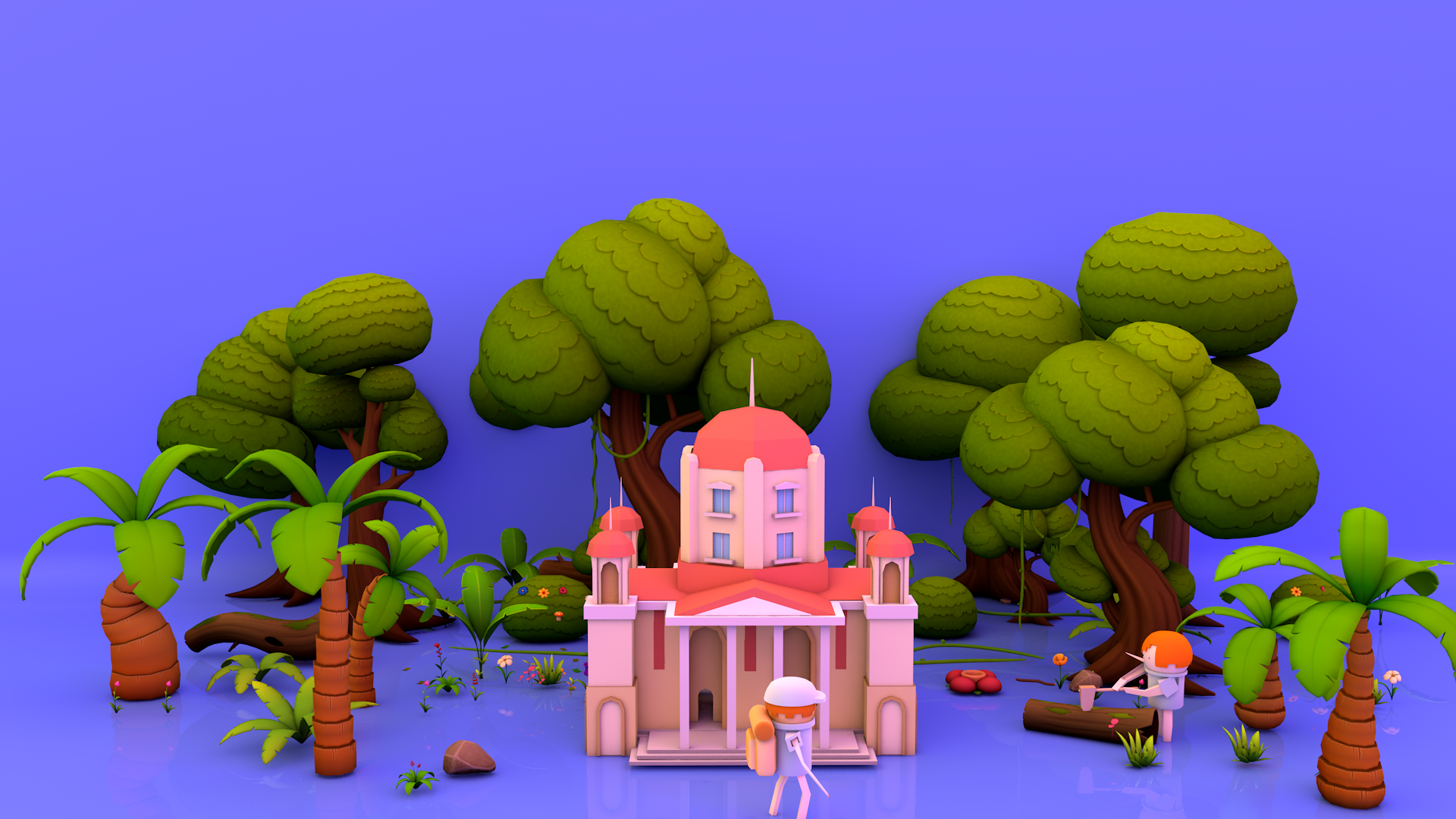 c4d动画源文件 c231011森林场景动画 c4d工程设计素材c4d路径动画