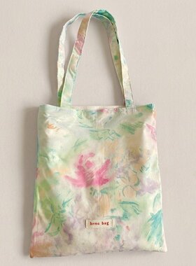 法式温柔风水彩碎花托特包女松弛感大容量通勤百搭小众单肩腋下包