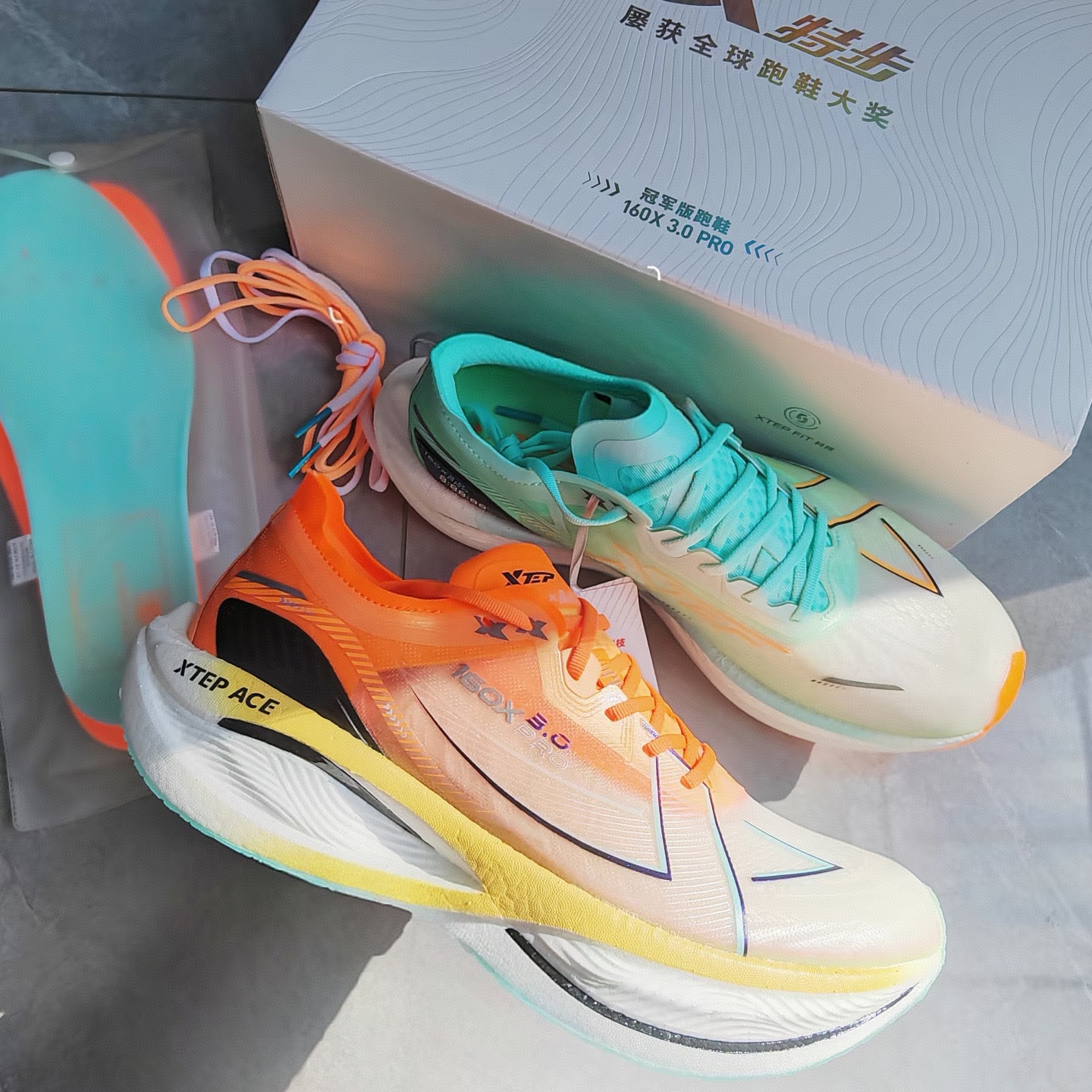 特步160X3p竞速跑步鞋城市款男正品跑鞋碳板专业马拉松训练运动鞋