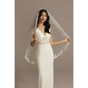 David Bridal新娘结婚齐腰头纱头巾薄纱 02美国专柜代购 2025