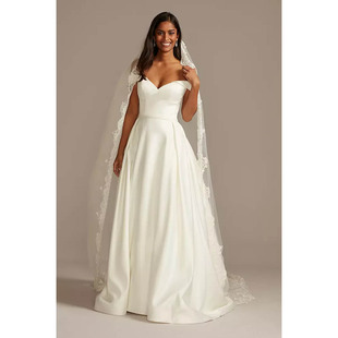 2025 David 代购 Bridal新娘结婚大拖尾头纱头巾 02美国专柜正品