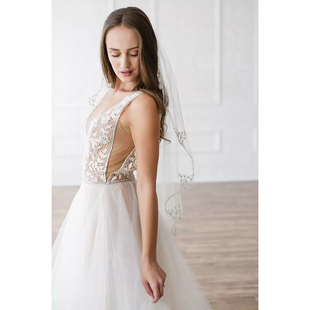 Brides 代购 新娘结婚中长头纱头巾齐腰薄纱 02美国专柜正品 2025