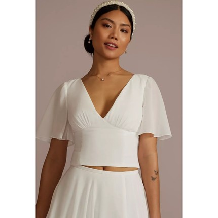 2025 02美国直邮专柜正品代购DB studio新娘结婚长裙V领婚纱上衣