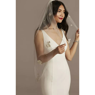 David Bridal新娘结婚齐腰头纱头巾薄纱 02美国专柜代购 2025