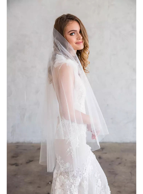 2025 02美国专柜正品代购Brides新娘结婚中长头纱头巾齐腰薄纱