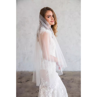 Brides新娘结婚中长头纱头巾齐腰薄纱 代购 2025 02美国专柜正品