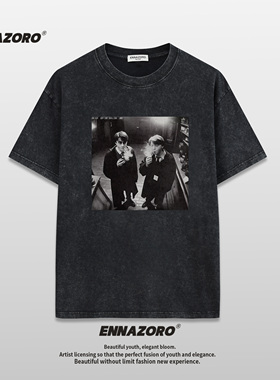 哈利波特T恤衫美式复古洗水做旧纯棉短袖外贸T-shirt宽松上衣男女