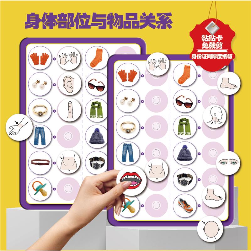 物品与身体部位的关系五官认知理解儿童益智贴纸自闭症孤独症训练