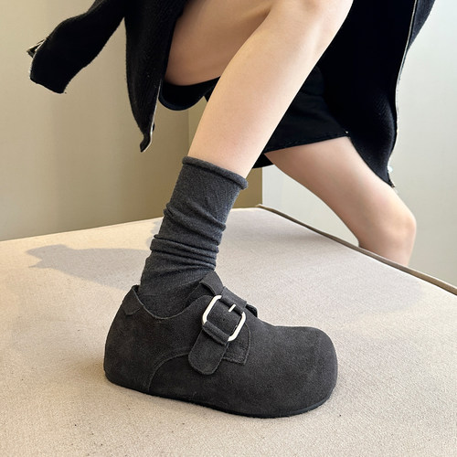 加绒厚底勃肯鞋女内增高冬季女鞋