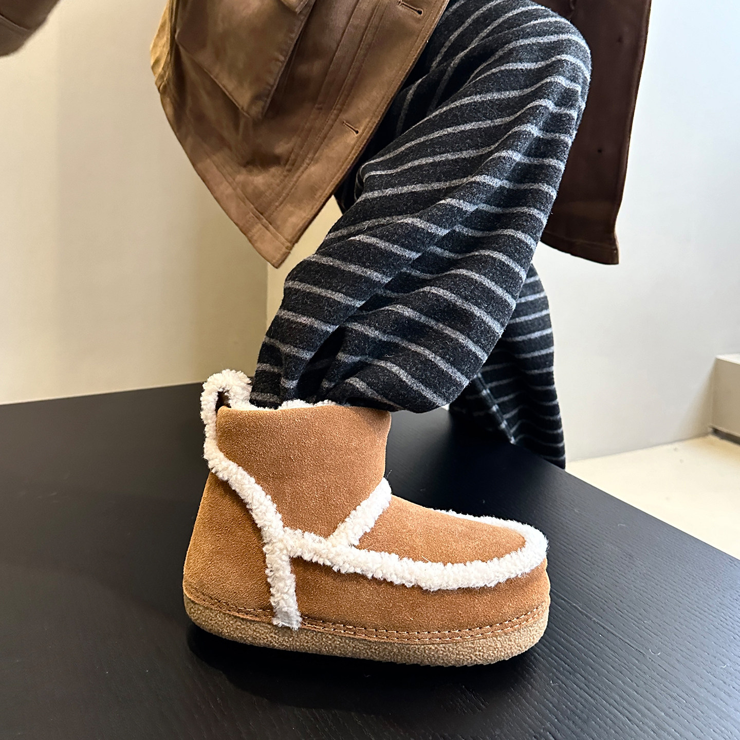 WSWS｜羊毛透气保暖冬季甜酷牛皮加绒胖丁毛毛雪地靴女棉靴大棉鞋,女鞋,时尚雪地靴,淘宝优惠券,粉丝福利购,淘宝优惠卷