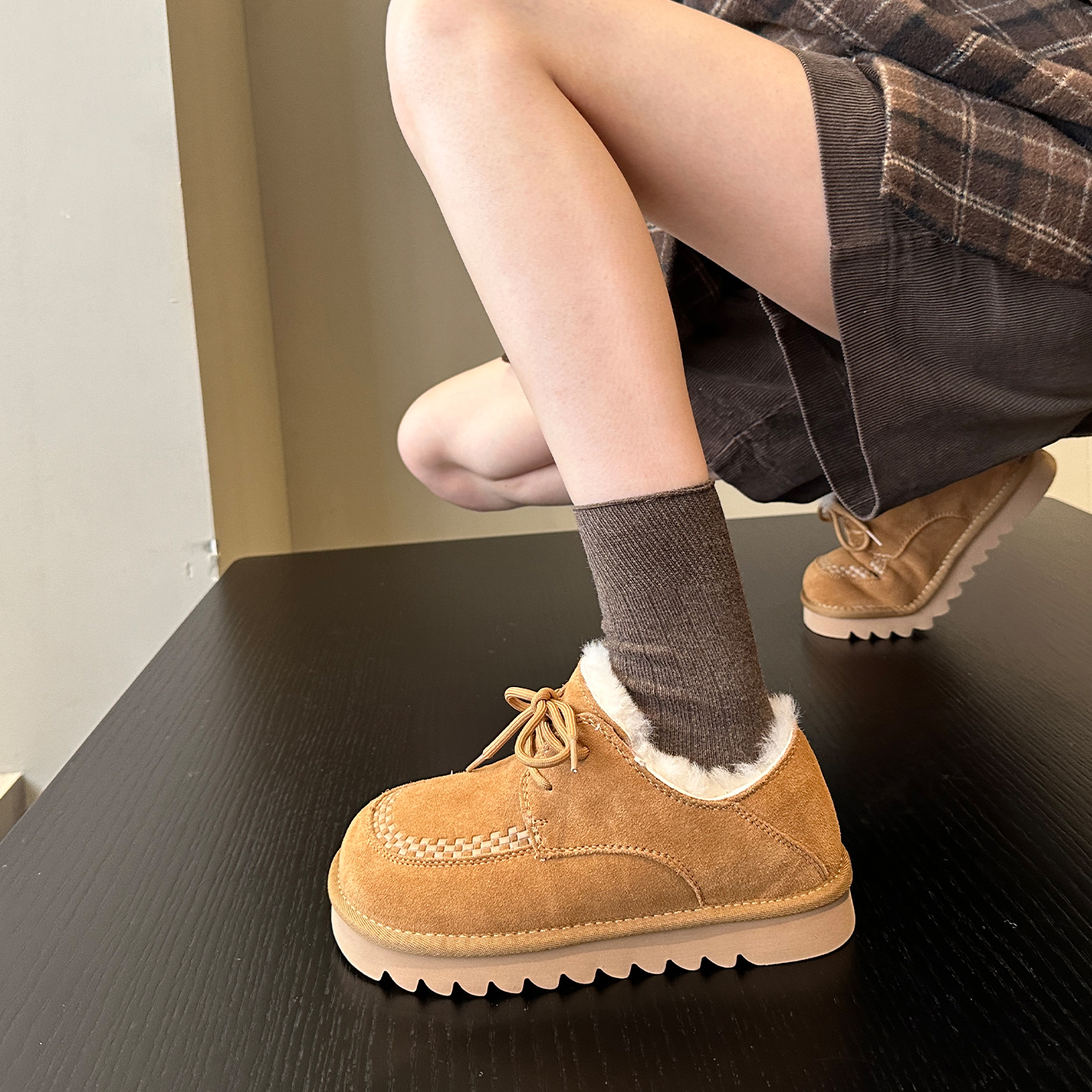 防滑中筒雪地靴女棉靴棉鞋