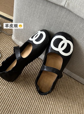 圆头平底软底新款法式玛丽珍鞋女