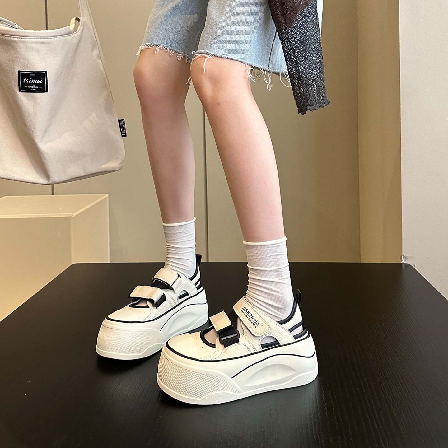 2025新款复古厚底增高老爹鞋