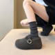 女棉鞋 可爱暖洋洋 勃肯鞋 加绒内增高厚底毛毛鞋 日系配堆堆袜冬季