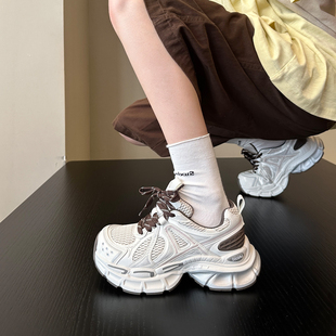 韩版 运动鞋 暴走炸街轻便软底厚底老爹鞋 休闲鞋 女鞋 2025品质严选