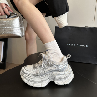 配阔腿裤 运动鞋 6CM增高厚底老爹鞋 休闲鞋 女鞋 WSWS｜时髦前沿韩版