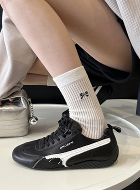 WSWS｜潮流趋势新品显脚小真皮软底复古德训鞋女鞋赛车鞋休闲鞋潮