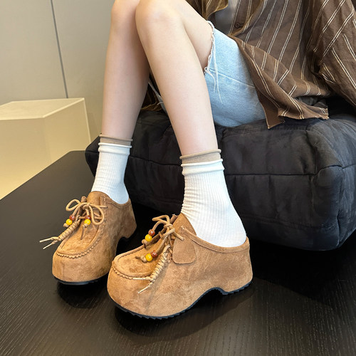 松糕小个子包头勃肯一脚蹬拖鞋女